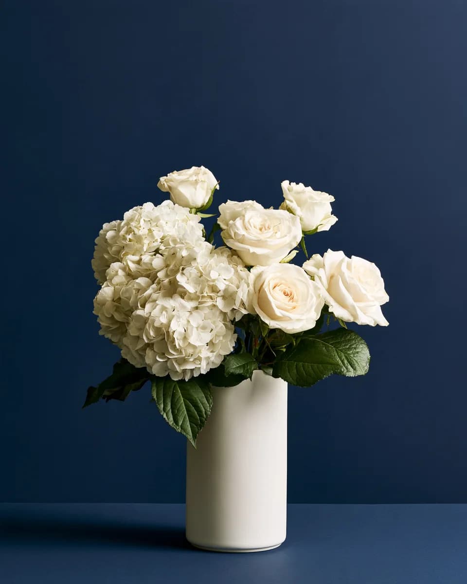White Hydrangea & Roses